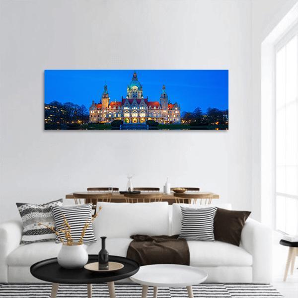 New City Hall In Hanover Panoramic Canvas Wall Art-1 Piece-36" x 12"-Tiaracle