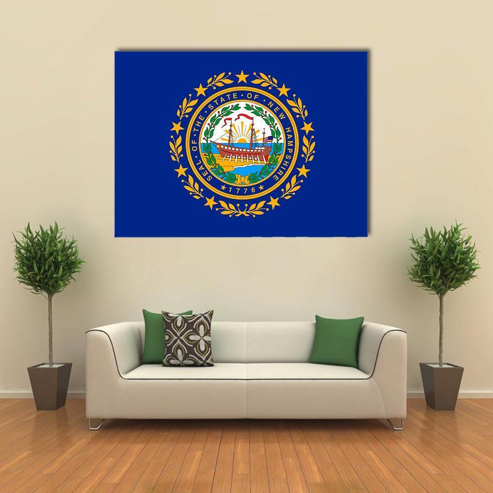 New Hampshire Flag Canvas Wall Art-1 Piece-Gallery Wrap-48" x 32"-Tiaracle