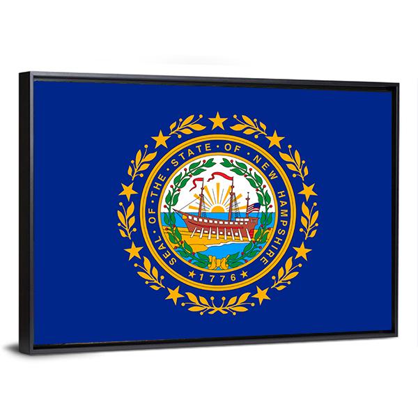 New Hampshire Flag Canvas Wall Art-3 Horizontal-Gallery Wrap-25" x 16"-Tiaracle