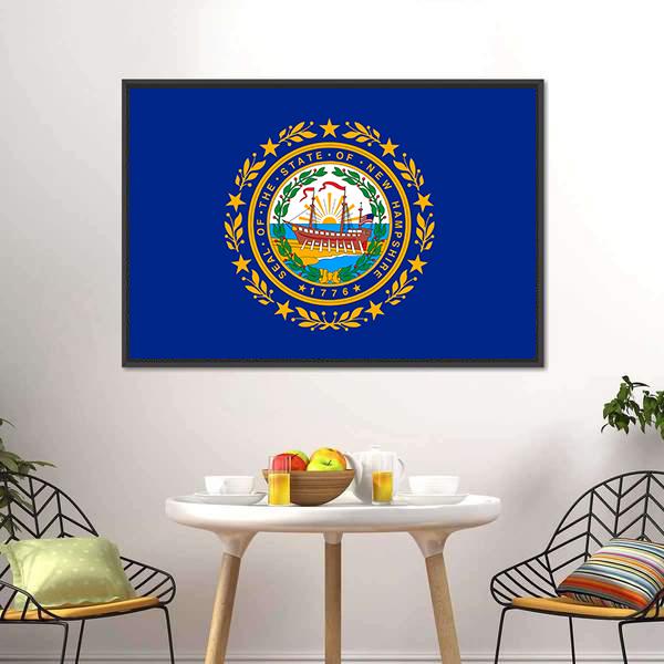 New Hampshire Flag Canvas Wall Art-3 Horizontal-Gallery Wrap-25" x 16"-Tiaracle