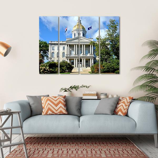 New Hampshire State House Canvas Wall Art-4 Horizontal-Gallery Wrap-34" x 24"-Tiaracle