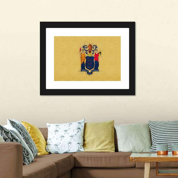 New Jersey Flag Canvas Wall Art-3 Horizontal-Gallery Wrap-25" x 16"-Tiaracle