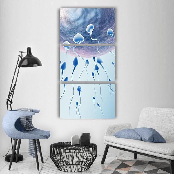 Sperm Hitting Egg Vertical Canvas Wall Art-3 Vertical-Gallery Wrap-12" x 25"-Tiaracle
