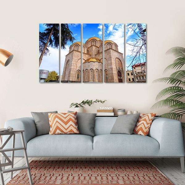 New Orthodox Church In Skopje Canvas Wall Art-5 Horizontal-Gallery Wrap-22" x 12"-Tiaracle