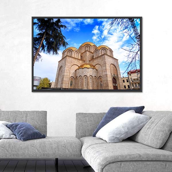 New Orthodox Church In Skopje Canvas Wall Art-3 Horizontal-Gallery Wrap-25" x 16"-Tiaracle