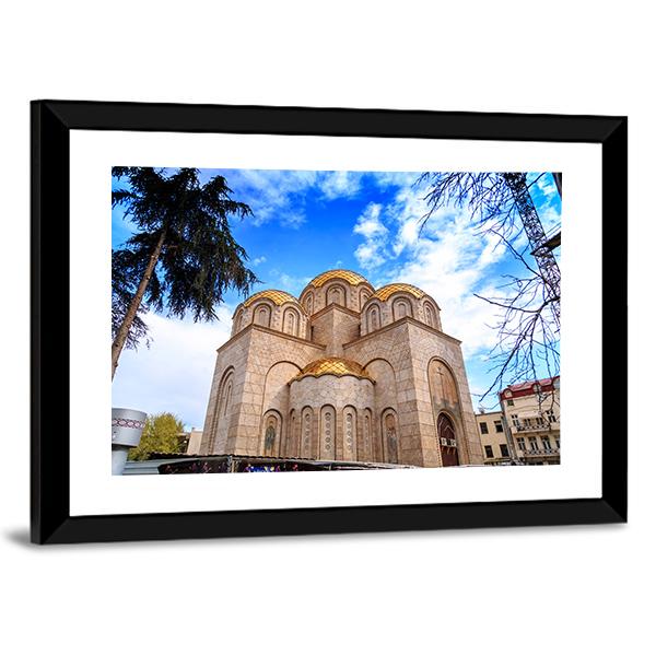 New Orthodox Church In Skopje Canvas Wall Art-3 Horizontal-Gallery Wrap-25" x 16"-Tiaracle