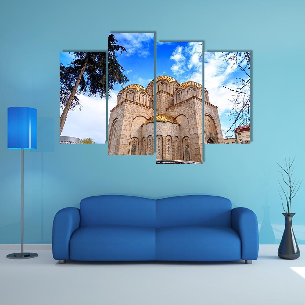 New Orthodox Church In Skopje Canvas Wall Art-4 Pop-Gallery Wrap-50" x 32"-Tiaracle