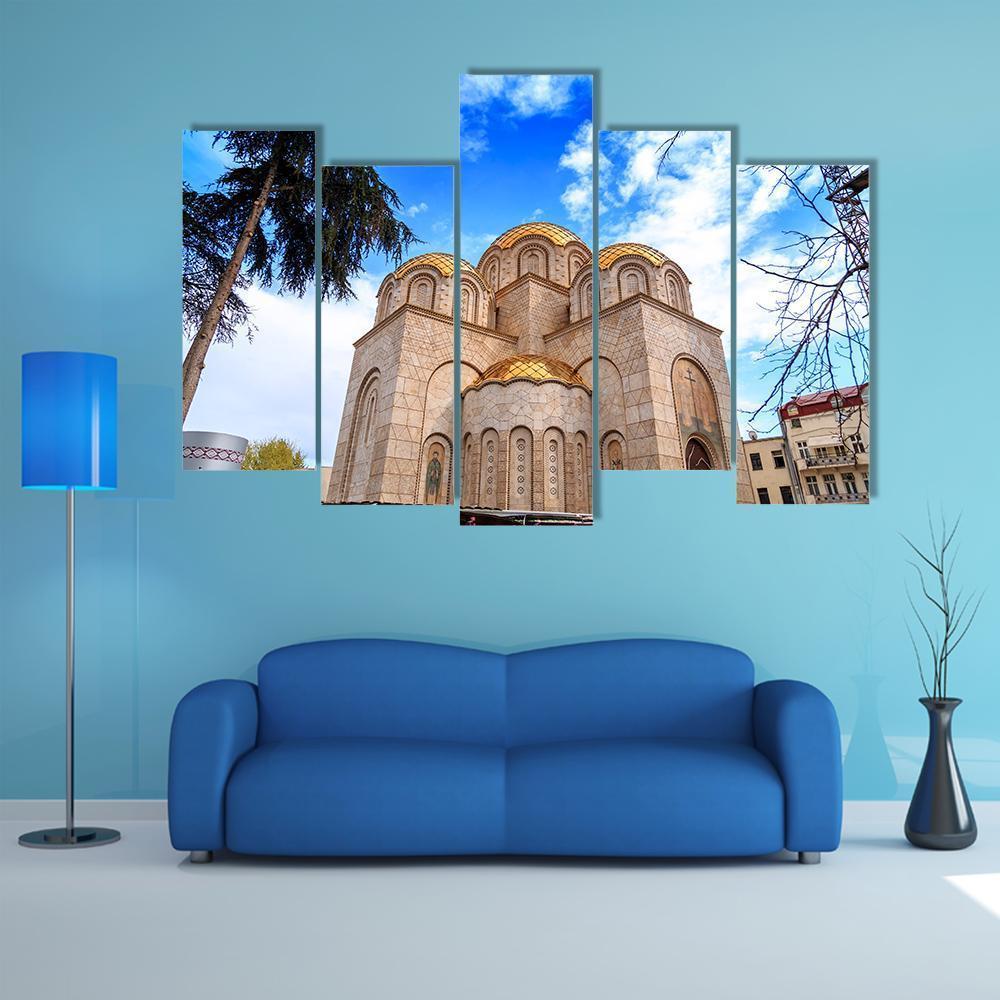 New Orthodox Church In Skopje Canvas Wall Art-5 Pop-Gallery Wrap-47" x 32"-Tiaracle