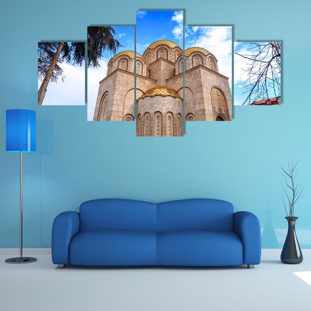 New Orthodox Church In Skopje Canvas Wall Art-3 Horizontal-Gallery Wrap-37" x 24"-Tiaracle