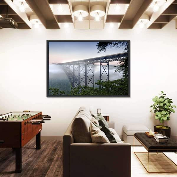 New River Gorge Bridge Canvas Wall Art-3 Horizontal-Gallery Wrap-25" x 16"-Tiaracle