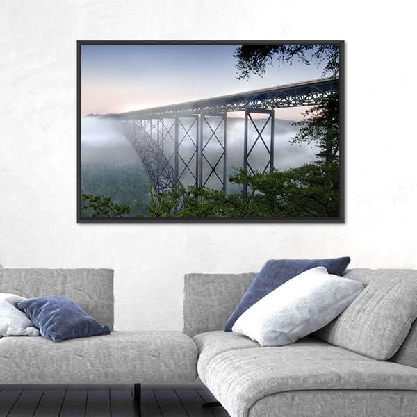 New River Gorge Bridge Canvas Wall Art-3 Horizontal-Gallery Wrap-25&quot; x 16&quot;-Tiaracle
