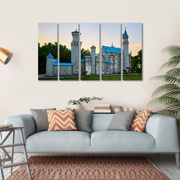 New Swan Stone Castle Canvas Wall Art-5 Horizontal-Gallery Wrap-22" x 12"-Tiaracle