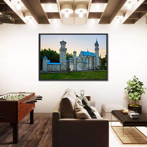 New Swan Stone Castle Canvas Wall Art-3 Horizontal-Gallery Wrap-25" x 16"-Tiaracle