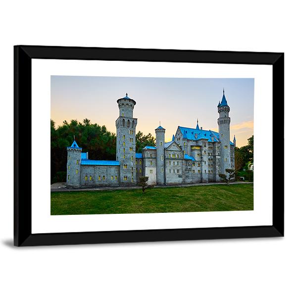 New Swan Stone Castle Canvas Wall Art-3 Horizontal-Gallery Wrap-25" x 16"-Tiaracle