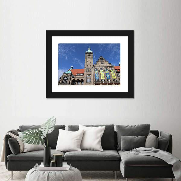 New Town Hall In Germany Canvas Wall Art-3 Horizontal-Gallery Wrap-25" x 16"-Tiaracle