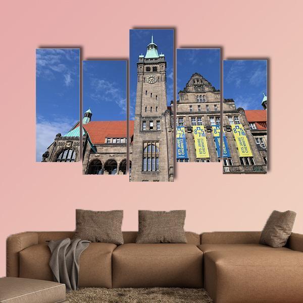 New Town Hall In Germany Canvas Wall Art-5 Pop-Gallery Wrap-47" x 32"-Tiaracle