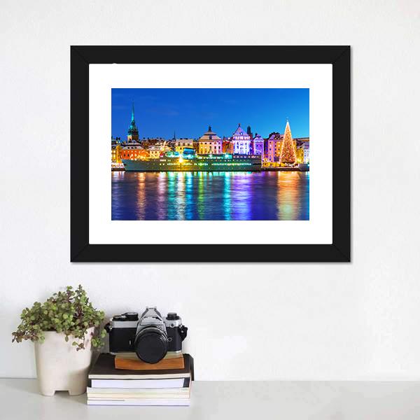 New Year In Stockholm Canvas Wall Art-3 Horizontal-Gallery Wrap-25" x 16"-Tiaracle