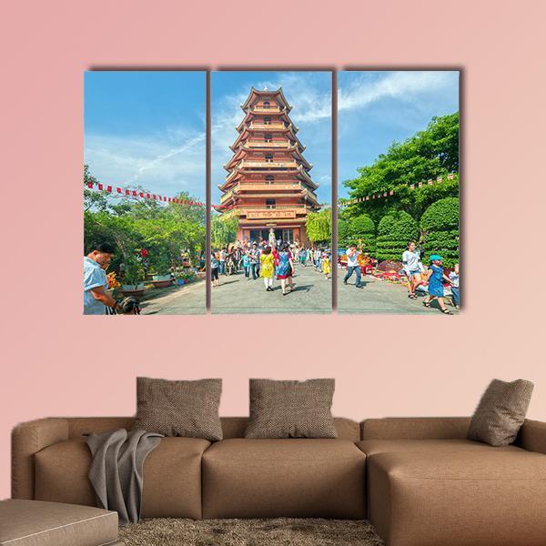 Ho Chi Minh City Vietnam Canvas Wall Art-5 Pop-Gallery Wrap-47" x 32"-Tiaracle