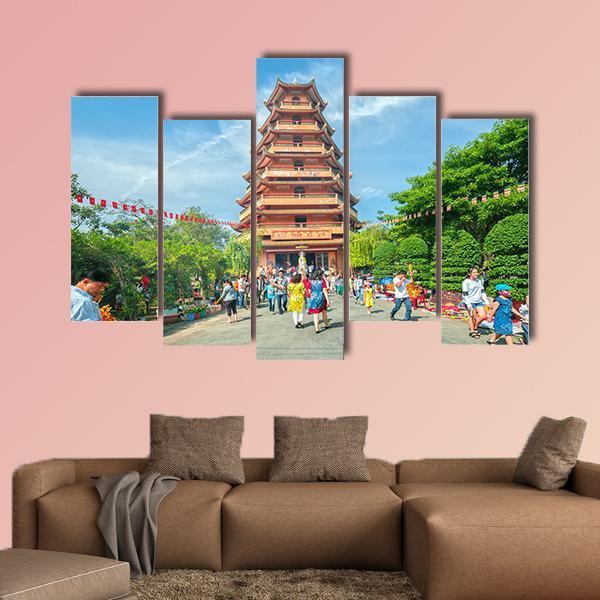 Ho Chi Minh City Vietnam Canvas Wall Art-5 Pop-Gallery Wrap-47" x 32"-Tiaracle