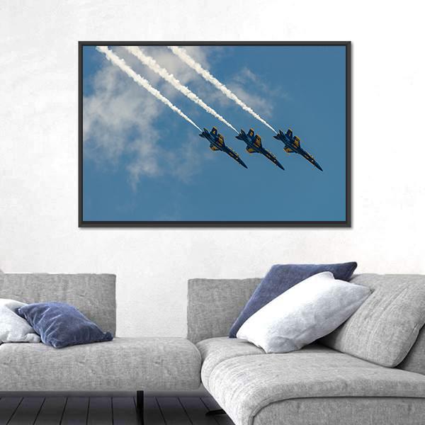 New York Airshow Panoramic Canvas Wall Art-1 Piece-36" x 12"-Tiaracle