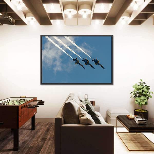 New York Airshow Panoramic Canvas Wall Art-1 Piece-36" x 12"-Tiaracle