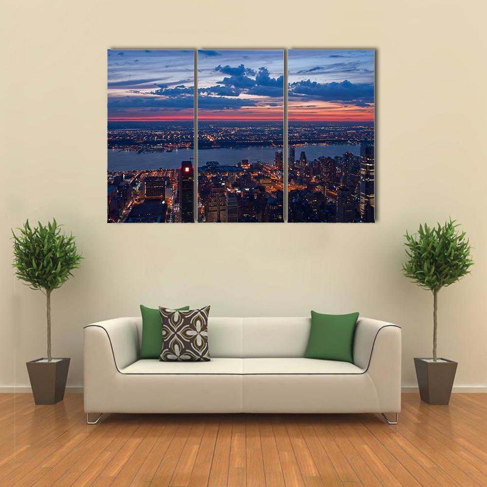 New York &amp; New Jersey Canvas Wall Art-3 Horizontal-Gallery Wrap-37" x 24"-Tiaracle