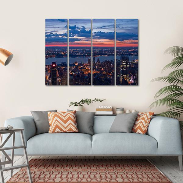 New York & New Jersey Canvas Wall Art-4 Horizontal-Gallery Wrap-34" x 24"-Tiaracle