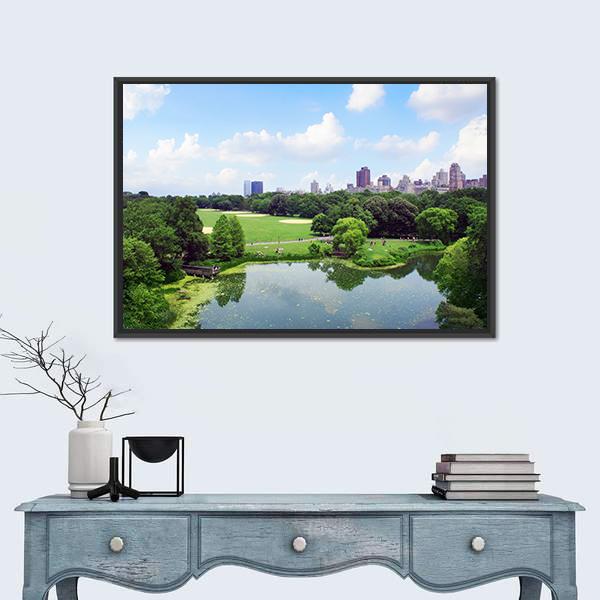 New York Central Park Canvas Wall Art-1 Piece-Floating Frame-24" x 16"-Tiaracle