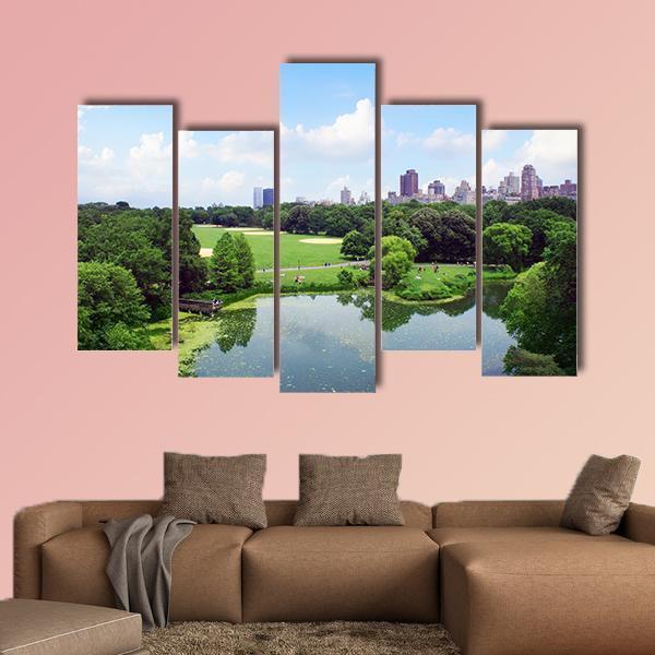 New York Central Park Canvas Wall Art-5 Pop-Gallery Wrap-47" x 32"-Tiaracle