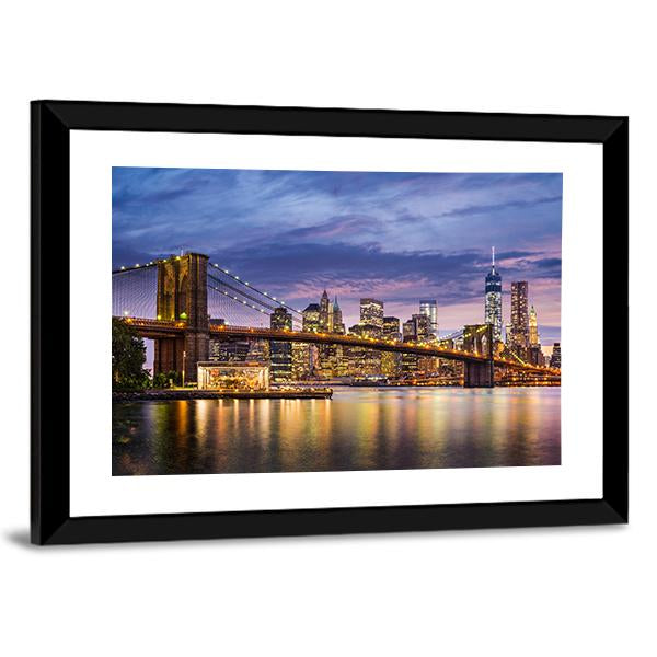 New York City At Twilight Panoramic Canvas Wall Art-1 Piece-36" x 12"-Tiaracle