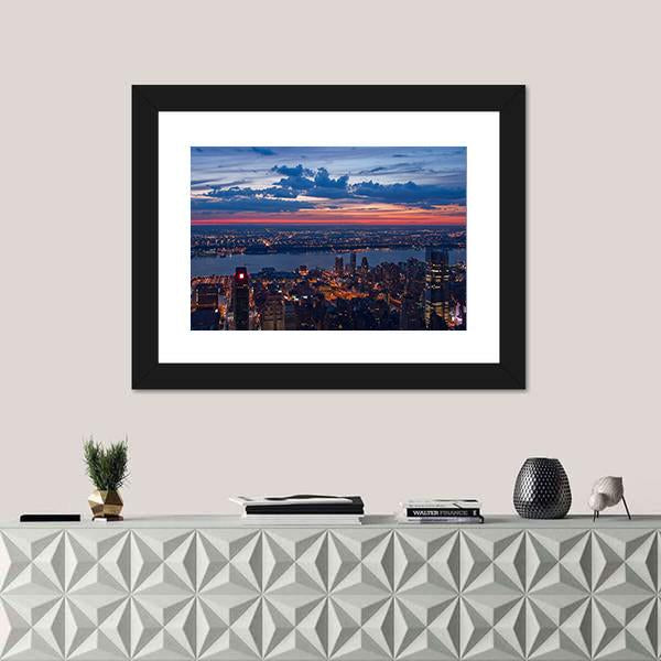 New York &amp; New Jersey Canvas Wall Art-1 Piece-Framed Print-20" x 16"-Tiaracle