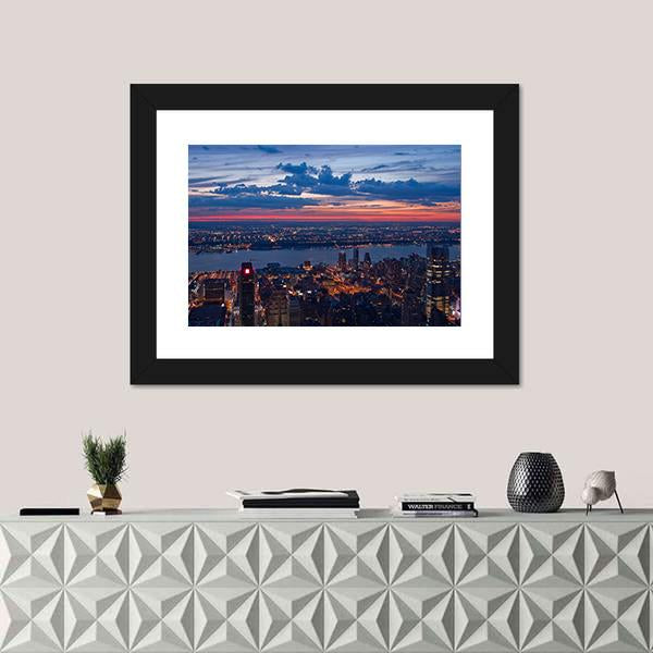 New York &amp; New Jersey Canvas Wall Art-1 Piece-Framed Print-20" x 16"-Tiaracle