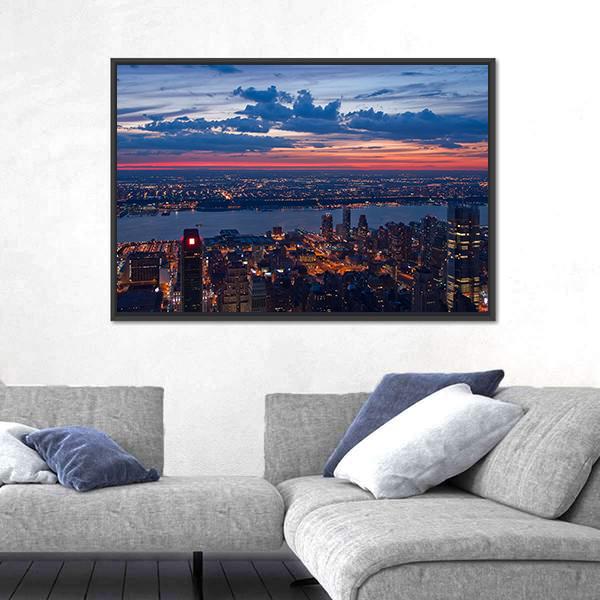 New York &amp; New Jersey Canvas Wall Art-3 Horizontal-Gallery Wrap-25" x 16"-Tiaracle