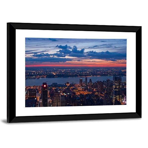 New York & New Jersey Canvas Wall Art-5 Horizontal-Gallery Wrap-22" x 12"-Tiaracle