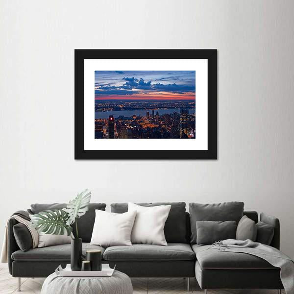 New York &amp; New Jersey Canvas Wall Art-5 Horizontal-Gallery Wrap-22" x 12"-Tiaracle