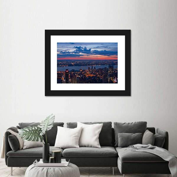 New York & New Jersey Canvas Wall Art-3 Horizontal-Gallery Wrap-25" x 16"-Tiaracle
