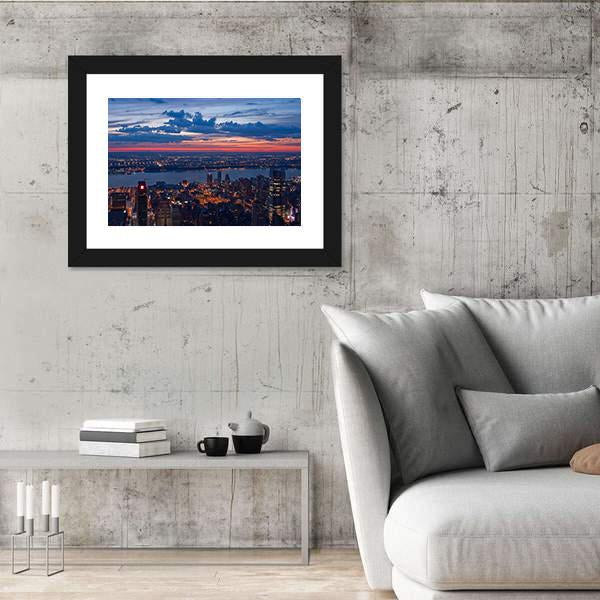 New York &amp; New Jersey Canvas Wall Art-3 Horizontal-Gallery Wrap-25" x 16"-Tiaracle