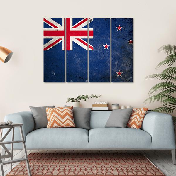 New Zealand Flag Canvas Wall Art-4 Horizontal-Gallery Wrap-34" x 24"-Tiaracle