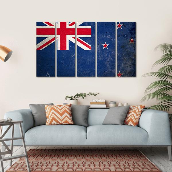 New Zealand Flag Canvas Wall Art-5 Horizontal-Gallery Wrap-22" x 12"-Tiaracle