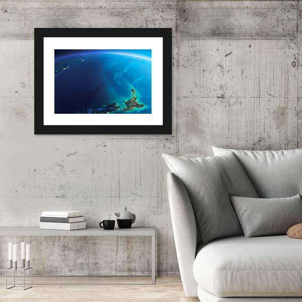New Zealand From Space Canvas Wall Art-3 Horizontal-Gallery Wrap-25" x 16"-Tiaracle