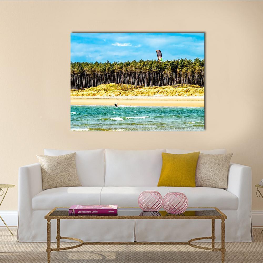 Kite Flyer Surfing Canvas Wall Art-1 Piece-Gallery Wrap-48" x 32"-Tiaracle
