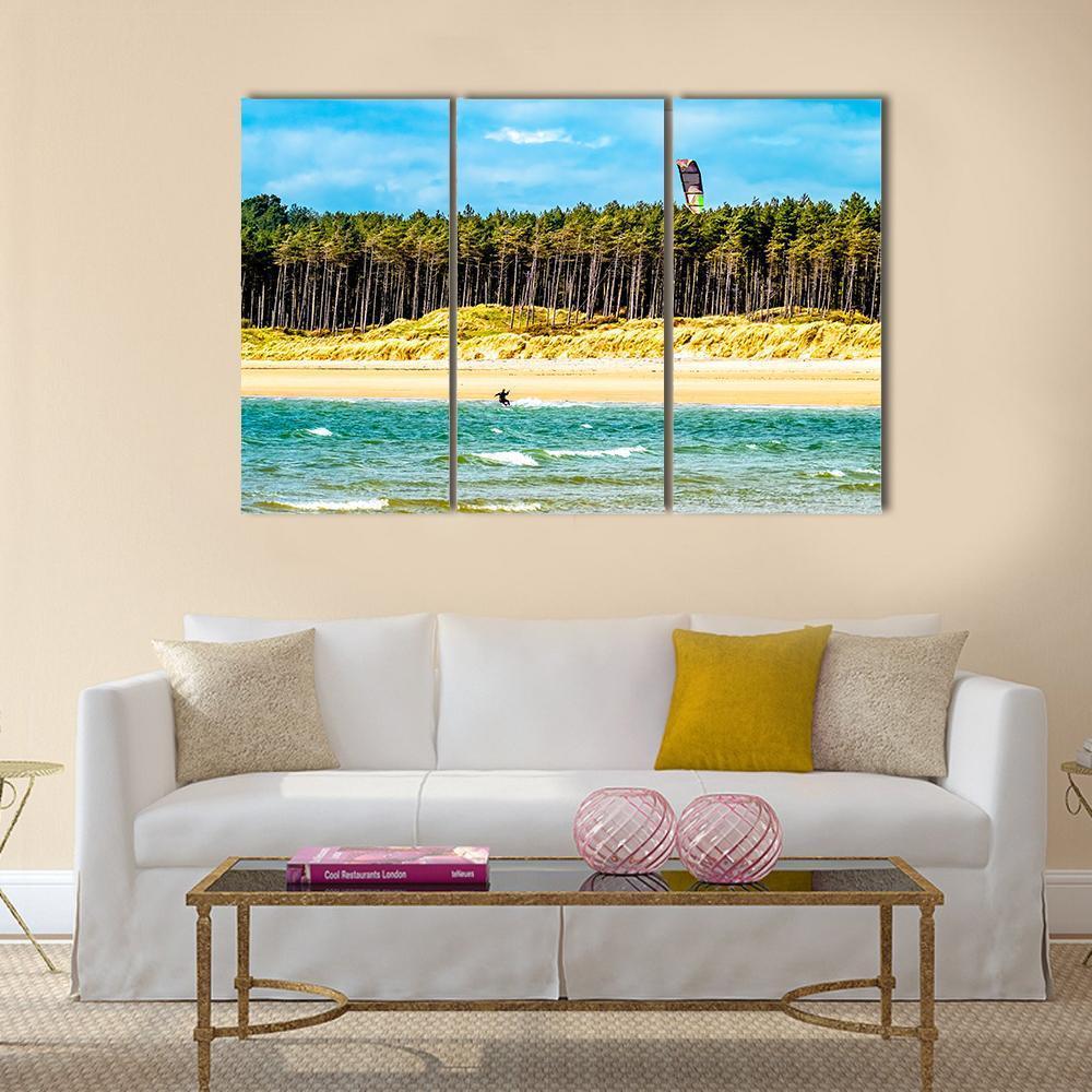 Kite Flyer Surfing Canvas Wall Art-3 Horizontal-Gallery Wrap-37" x 24"-Tiaracle