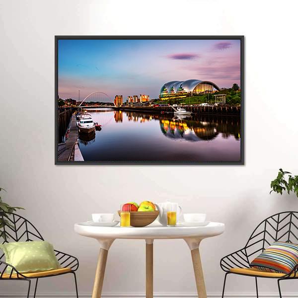 Newcastle Upon Tyne Canvas Wall Art-3 Horizontal-Gallery Wrap-25" x 16"-Tiaracle