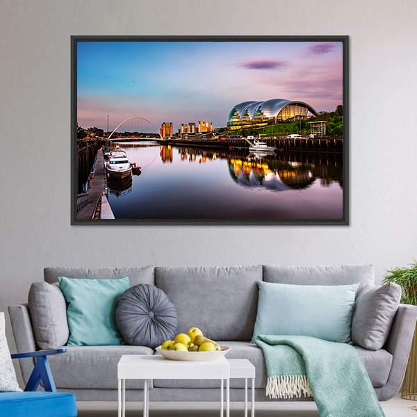 Newcastle Upon Tyne Canvas Wall Art-3 Horizontal-Gallery Wrap-25" x 16"-Tiaracle