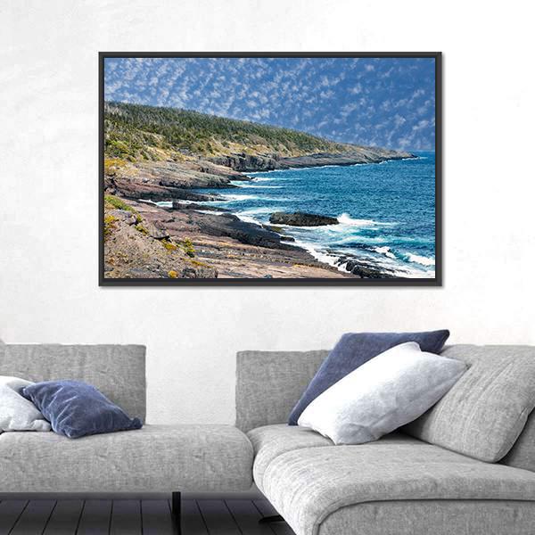Newfoundland Sea Shore Canada Canvas Wall Art-3 Horizontal-Gallery Wrap-25" x 16"-Tiaracle