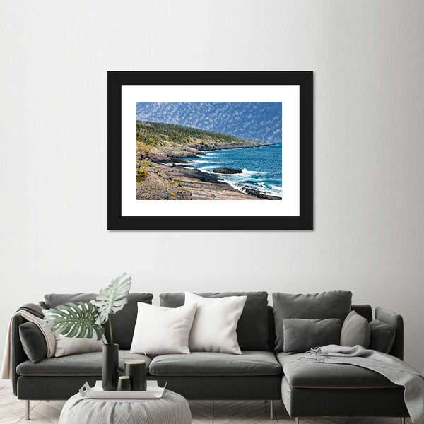 Newfoundland Sea Shore Canada Canvas Wall Art-3 Horizontal-Gallery Wrap-25" x 16"-Tiaracle