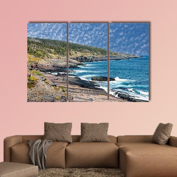Newfoundland Sea Shore Canada Canvas Wall Art-3 Horizontal-Gallery Wrap-37" x 24"-Tiaracle