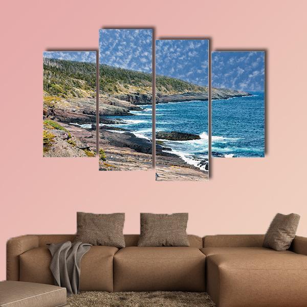 Newfoundland Sea Shore Canada Canvas Wall Art-4 Pop-Gallery Wrap-50" x 32"-Tiaracle