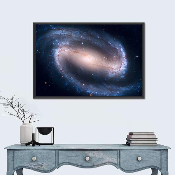 NGC 1300 Spiral Galaxy Canvas Wall Art-3 Horizontal-Gallery Wrap-25" x 16"-Tiaracle