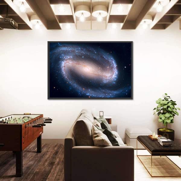 NGC 1300 Spiral Galaxy Canvas Wall Art-3 Horizontal-Gallery Wrap-25" x 16"-Tiaracle